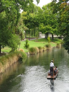 Punting on the Avon River. Christchurch Botanic Gardens. Photography by Jenny SW Lee