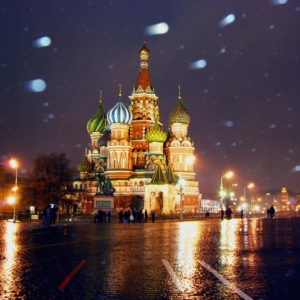 St. Basil's Cathedral in the snow
