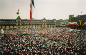 Campesino protest on July 8, 2007 at the Zocalo Mexico City - photography by Jenny SW Lee