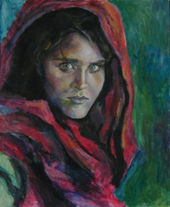 The Afghan Girl acrylic painting by Jenny S.W. Lee