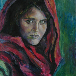 The Afghan Girl - 14x17"  acrylic (Not Available)