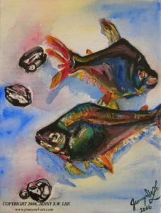 Tropical fish - acrylic by Jenny S.W. Lee