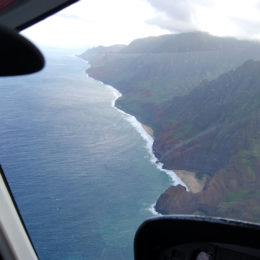 View of Na Pali Coast from the helicopter.