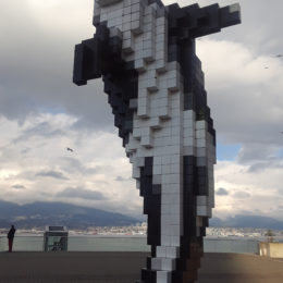 Digital Orca sculpture at the waterfront