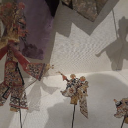 Chinese shadow puppet with three interchangeable heads