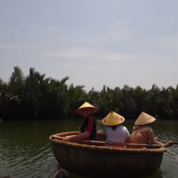 Bamboo boats on Thu Bon River